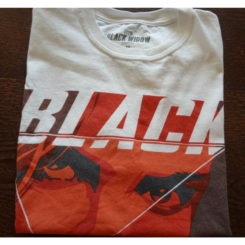 Unisex Marvel T Shirt Short Sleeve Red Black Widow Medium